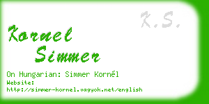 kornel simmer business card