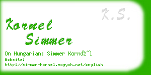 kornel simmer business card